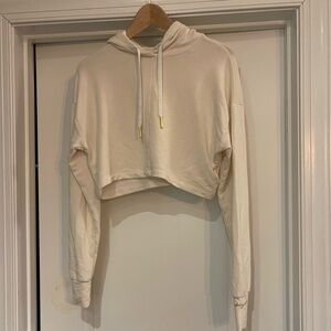 Gymshark Cream Cropped Hoodie
